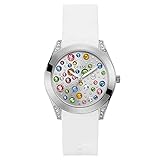 Guess Damen Analog Quarz Uhr mit Silikon Armband W1059L1