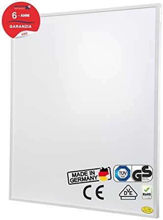 Brudek Infrared heating 300 watt with UK plug & thermostat | 6 years producer warranty | for your bedroom | Energy efficiency & economical electric heating panel | Wall or Ceiling mounting possible | Electric heating Made in Germany | PRO-Series