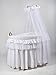 MJmark Brand New Wicker Crib Moses Basket Cot "Titania" incl. Bedding, Drape, Mattress from MJmark (White)
