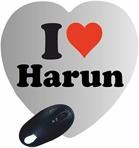 Exclusive Gift Idea: Heart Mouse Pad "I Love Harun" a Great gift that comes from the heart - Non-slip mousepad- Christmas Gift