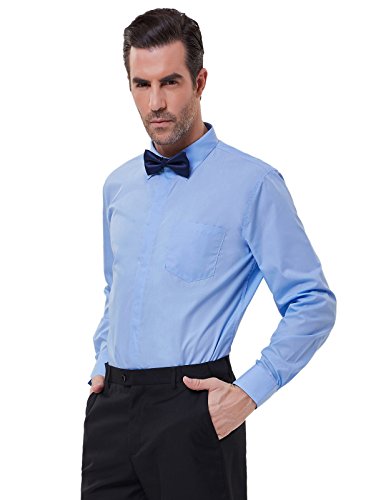 Paul Jones Men's Slim Fit Long Sleeve Classic Collar Dress Shirt Full Sleeve