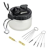 airbrush pistole zusammenbauen Die Flasche Glas und ein Tragegriff halten das Reinigen der Teller aus Gleichgewicht.