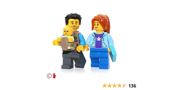Lego Camper Minifigure Pack Mom Dad Parents With Baby Carrier And Baby 602 Amazon Fr Jeux Et Jouets