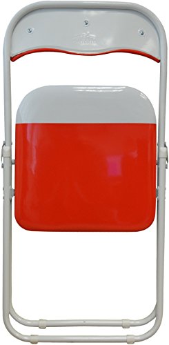 Harbour Housewares Red / White Padded, Folding, Desk Chair - Pack of 6