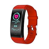 HEATLE Uhr ansehen Gute Qualität Mode Praktisch Qw18 Smart Watch Sportliche Fitness-aktivität Herzfrequenz-Tracker Blutdruck-Uhr (1PC, Red)