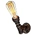 Produktbild Fuloon Vintage Wandleuchte Seitenlampe Retro Industrial Wasserleitung Kreative Lampen (Birne nicht enthalten) (Braun)
