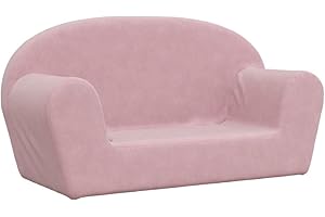 vidaXL Divano per Bambini a 2 Posti Rosa in Morbido Peluche