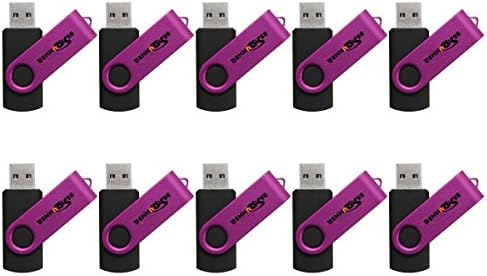 BESTRUNNER 10Pcs 8GB Swivel USB 2.0 Flash Drive Memory Stick Foldable Storage Thumb U Disk Gift Purple