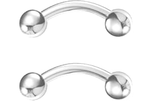 Body CAC 14G/16G/18G Titanium Bent Curved Barbell Banana Bar,Rook Bridge Helix Eyebrow Rings Piercing Jewellery 6mm/8mm/10mm/12mm