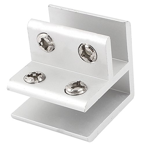 Sourcingmap® 10-13 mm verstellbar rechts Winkel Aluminium Glas Klemme Clip Tür Scharnier