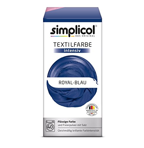 Simplicol Textilfarbe intensiv all in 1 -Flüssige Rezeptur "Royal Blue" Neu!