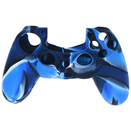 Preisvergleich Produktbild IGEMY Camouflage weiche Silikonhülle Shell Cover für PS4 Controller (Blau)