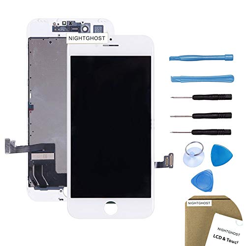 NightGhost para iPhone 7 iPhone 7 Plus Pantalla LCD táctil Pantalla de reemplazo Digitalizador Asamblea con iPhone Herramientas de reparación de Pantalla táctil (7 White)