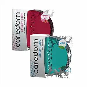 Caredom Combo Offer - Strawberry Dog Soap & Mint Dog Soap | Pack of 2 | 75 g * 2 Nos