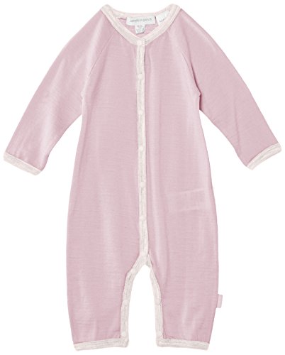 Pumpkin Patch Unisex Baby Merino Long Sleeve All in One Footies, Pink (Lotus), 0-3 Months