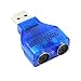 Produktbild crewell Blau USB-Stecker auf PS2 Buchse Kabel Adapter Konverter für Tastatur Maus