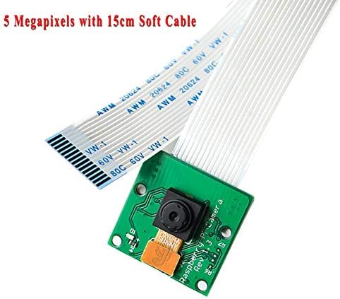 Electrely Camera Module 5MP with 15cm Soft Cable for Raspberry Pi 3 Model B Pi 2 Pi 1, CSI interface, Webcam Support 1080p 720p Video