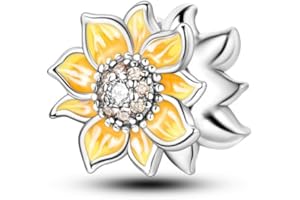 LIGHTDOG Femmes Charms 925 Charms en argent sterling avec des perles de fleurs,Compatible avec les charms européens pour les femmes filles bracelets Pandora