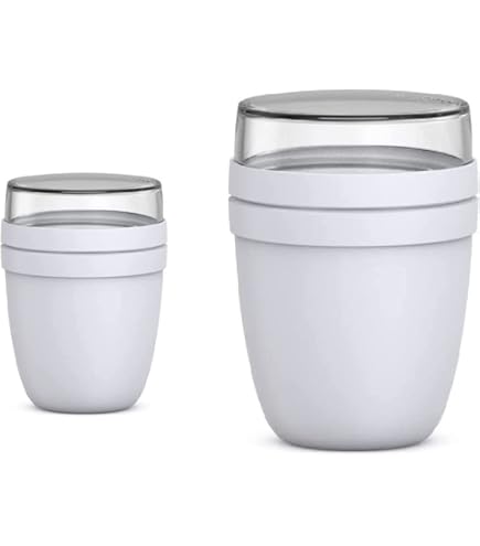Mepal Lot De 2 Boîtes à Déjeuner – Grand Et Petit – Gobelet à Céréales Pratique, Gobelet à Yaourt, Gobelet à Emporter – Passe Au Congélateur, Au Micro-ondes Et Au Lave-vaisselle