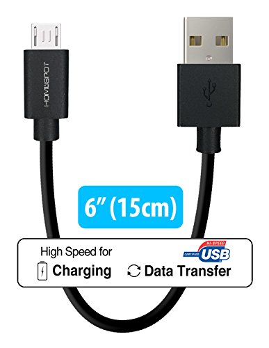 HomeSpot ® Quick Charge, Schnell-Lade & Datensynchronisierungs Micro-USB auf USB Kabel - High Speed Datentransfer mit 480Mbps für Android Geräte - Samsung, LG, HTC, Google, Kindle, Sony, Nokia (13CM - 4er Pack Schwarz)