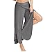 Produktbild Damen Yoga Hose,Sonnena Taille breites Bein Flowy Hosen Frauen Casual Sommer lange lose Yoga Pants Hüfthose Split Langer Rock Hose Culottes Mit Polyester/Elastic Waist/Solid/Wide Leg Pants/Pleated Hose (5XL, Dunkelgrau)