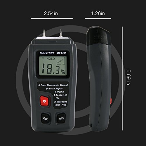 Digital Moisture Meter 2 Stifte Sensor Wasser Lecksucher mit Digital Liquid Crystal Display Bereich 0% bis 99,9% für Holz - 5