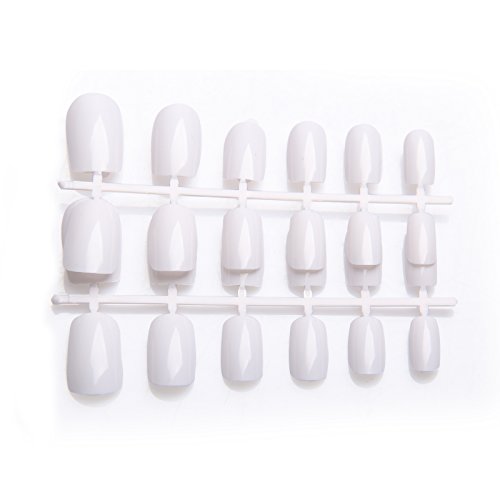 CellDeal Full Cover Short/Medium Coloured Flexi False Nails UK seller 24 plain white