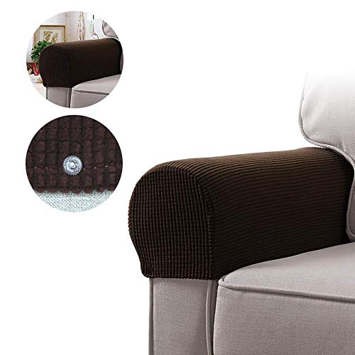 2-Pack Chair Arm Protector Covers – Stretch Recliner Armrest Slipcovers – Floral Multicolor