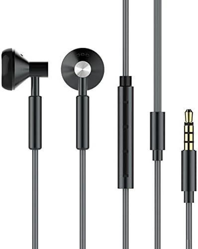 Metal Earphones Headphones, Glazata E8 In-Ear Headphones with Volume Control and MIC, Taking Pictures, Tangle Free, Dynamic Driver, Hi-Fi Sound for iPhone Samsung Phone iPad MP3 Player