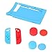 Produktbild Baoblaze 7 Stück/Set Silikonhülle Schutzgehäuse Schutz Case Cover für Nintendo Switch Videospiel Konsole und Joy-Con Gamecontroller + Thumbstick Schutzkappen - Blau