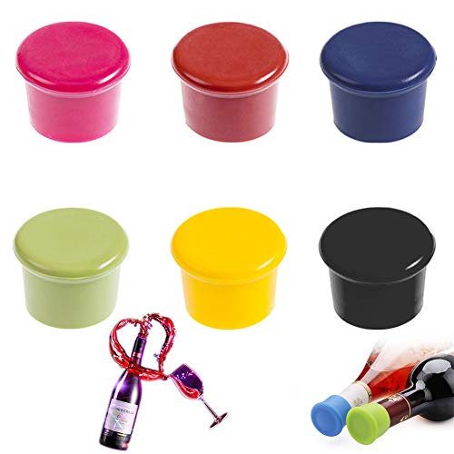 BESYZY Tappo di Bottiglia,12 Pezzi silicone tappi di bottiglia di vino Capsule in Tappo per Bottiglie di Champagne Vino Birra Sigillante Tappi per Bottiglie Riutilizzabili