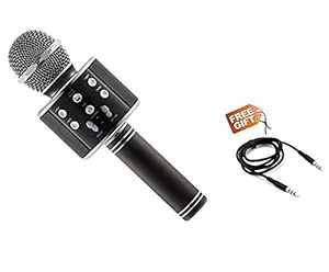 Wireless Handheld Bluetooth Mic with Speaker (Bluetooth Speaker) Audio Recording and Karaoke (Multicolour)