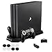 Price comparison product image PECHAM PS4 Pro Vertical Stand with Cooling Fan Dual Controller Charging Station for Sony PlayStation 4 Pro Game Console Dualshock 4 with Extra USB Hub 3 Port - Black