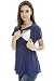 Bearsland Women's Breastfeeding and Nursing Summer Top Blue UK Size 12-14