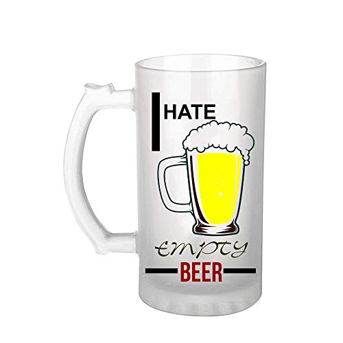Ezellohub Beer Glass Frosted Printed Beer Mug, 500 ML, Gift for Brother Gift for Friedd/Birthday/New Year/Husband/Brothers/Best Friend/Boy Friend (Beer)
