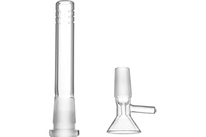 BMTICK Adattatore diffusore chimico con down stem e adattatore ad imbuto, 14mm, 12cm, Set di 2