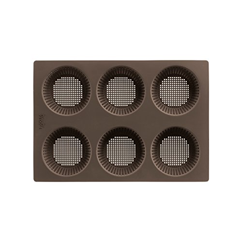 Lékué 0202300M10M017 Brötchen-Backform rund 6er-Set Silikon, 6 Einheiten, schwarz - 2