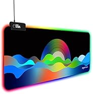 Amazon Basics RGB Light Gaming Mouse Pad Desk Mat for Computer Laptop | Stitched Embroidery Edges | Non-Slip R