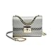 Produktbild Dragon868 Frauen Leder Flap Bag Kette Kleine Frauen Party Lock Crossbody Umhängetasche (Grau)