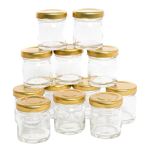 12er Set Sturzgläser mini Gläser 42ml Mini-Glas mit Schraub-Deckel Rundgläser Marmeladengläser Einmachglas klein Portionsgläser Honiggläser mini Probiergläser Einweckglas klein - 2