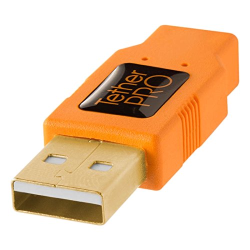 Tether Tools TetherPro 4,6 Meter USB-Datenkabel (Anschlusskabel, Übertragungskabel) für USB 2.0 Typ A an USB 2.0 Mini-B (5-Pin) orange – z.B. zum Anschließen einer Kamera an ein Notebook - 2