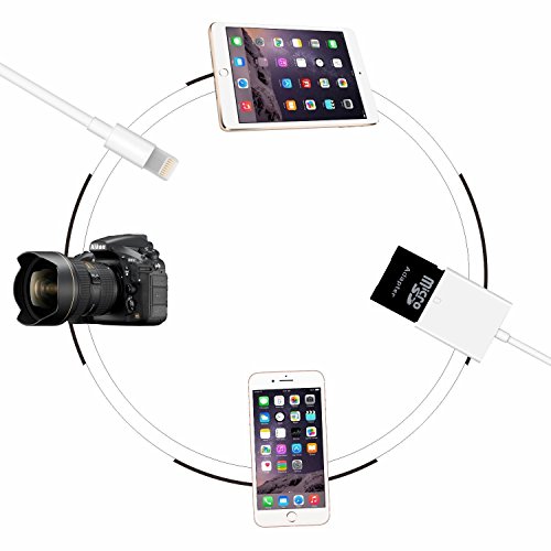 Amavasion SD Card Reader-Kamera-Adapter für iPhone iPad, Trail Spiel-Kamera-Karten-Viewer Reader für Apple iPhone 5 / 5s / 6 / 6S / 6 Plus / 07.07 Plus / iPad Mini / Air – Keine App nötig - 2
