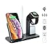 Produktbild GOUDU Wireless Charger, Fast Charger Stand 3 in 1 Phone Holder with Pencil Holder Compatible with Apple IWatch 4/3/2/1 Airpods 2/1 iPhone XS/Xs Max/Xr/8/8 Plus Black