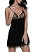 Produktbild BMAKA Damen Reizwäsche Nachtmaentel mit String Nachtkleid Spitze Satin Nachthemd Dessous Kimono Negligee