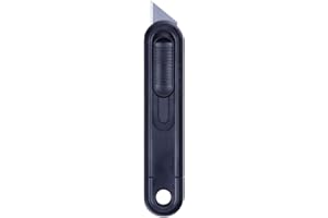 Cuchillo de seguridad DONAU SAFETY con retracción de hoja / 1 pieza/Negro/Cortador de láminas/Plástico ligero/Hoja reemplazable/Abridor de paquetes/Cuchillo cortador