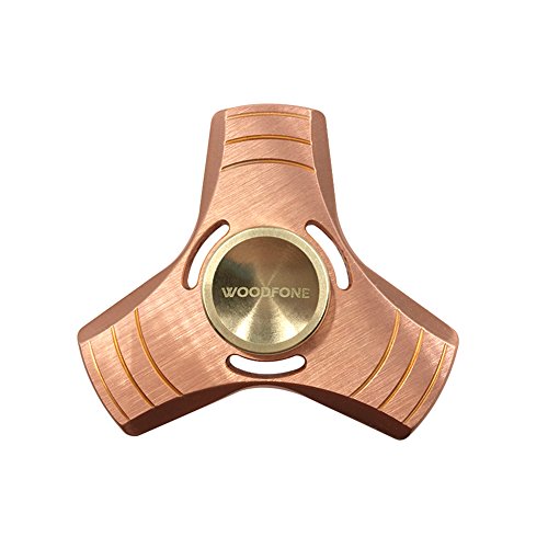 WOODFONE Hand spinner I turn and it is a gadget EDC toy. Fidget I can rotate for 5 minutes. Ball bearing All the copper (red copper)