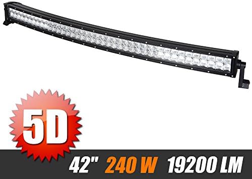 5D Curved LED Light Bar, Racbox 42 Inch 240W Flood Spot Combo Beam Off Road Driving Light Fog Lamp Lightning for SUV UTV ATV Truck 4x4 Boat