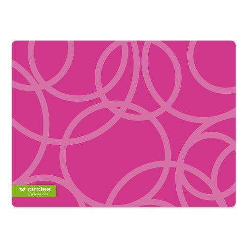 POLYCLEAN Design-Displaytuch für Tablets und Laptops – aus Microfaser P-9000® HD (23 x 17 cm, Circles pink) - 2