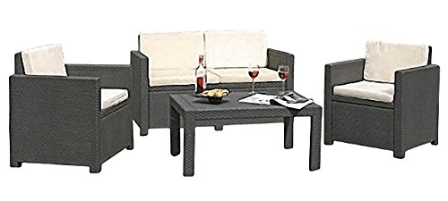 Lounge Auflagen-Set Victoria Allibert elfenbein Sitzauflage Auflage Garten NEU