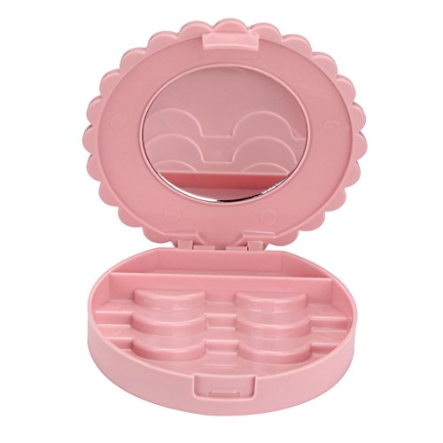 Vovotrade Acryl Nette rosa Schleife Falsche Wimper Aufbewahrungsbox Make-up Kosmetik Spiegel Fall Organizer - 2